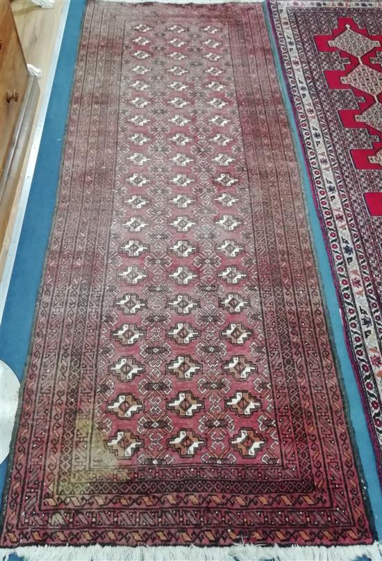 A Bokhara style hall carpet and North Western Persian style runner Larger 100 x 86cm